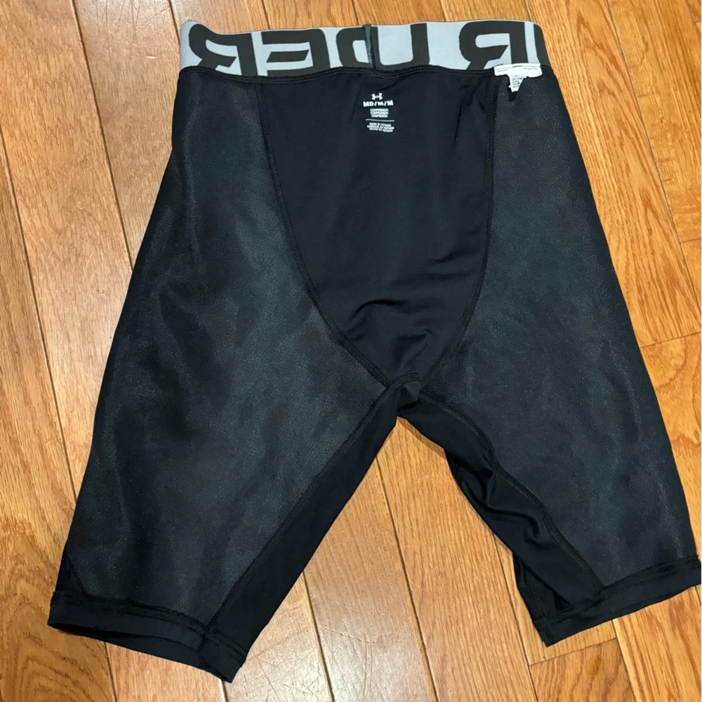 Under Armour Black Mens M medium Athletic compression Shorts-sliding - Picture 3 of 4